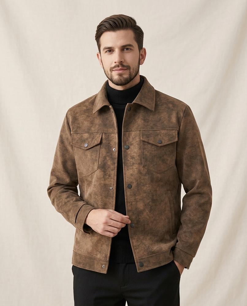 Lands Mode - Morom | Geknöpft Strukturiert Jacke Herren