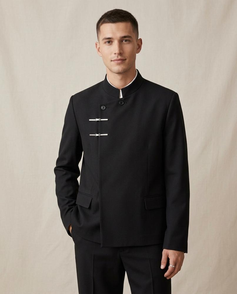 Lands Mode - Lurun | Asymmetrische Jacke Mit Stehkragen Herren
