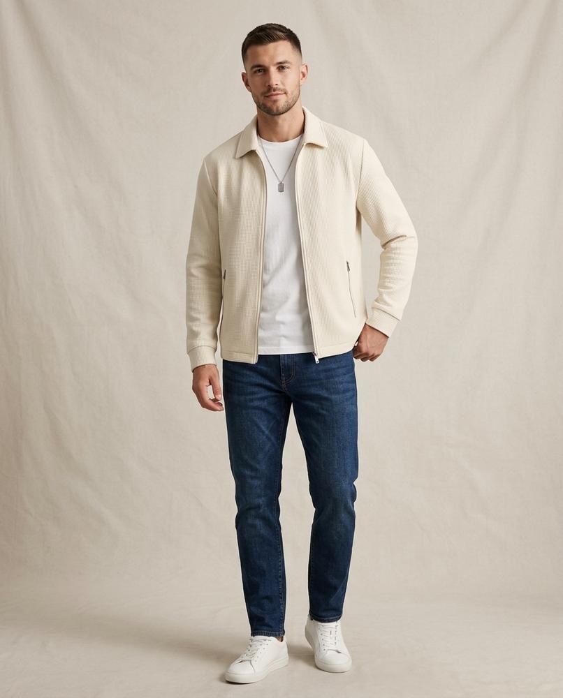 Lands Mode - Rifit | Strukturierte Reißverschluss Jacke Herren