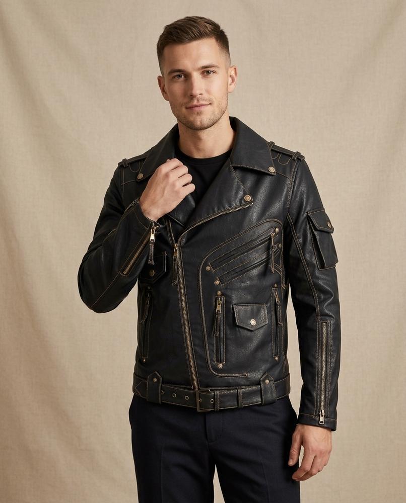 Lands Mode - Dused | Asymmetrische Detailreiche Jacke Herren