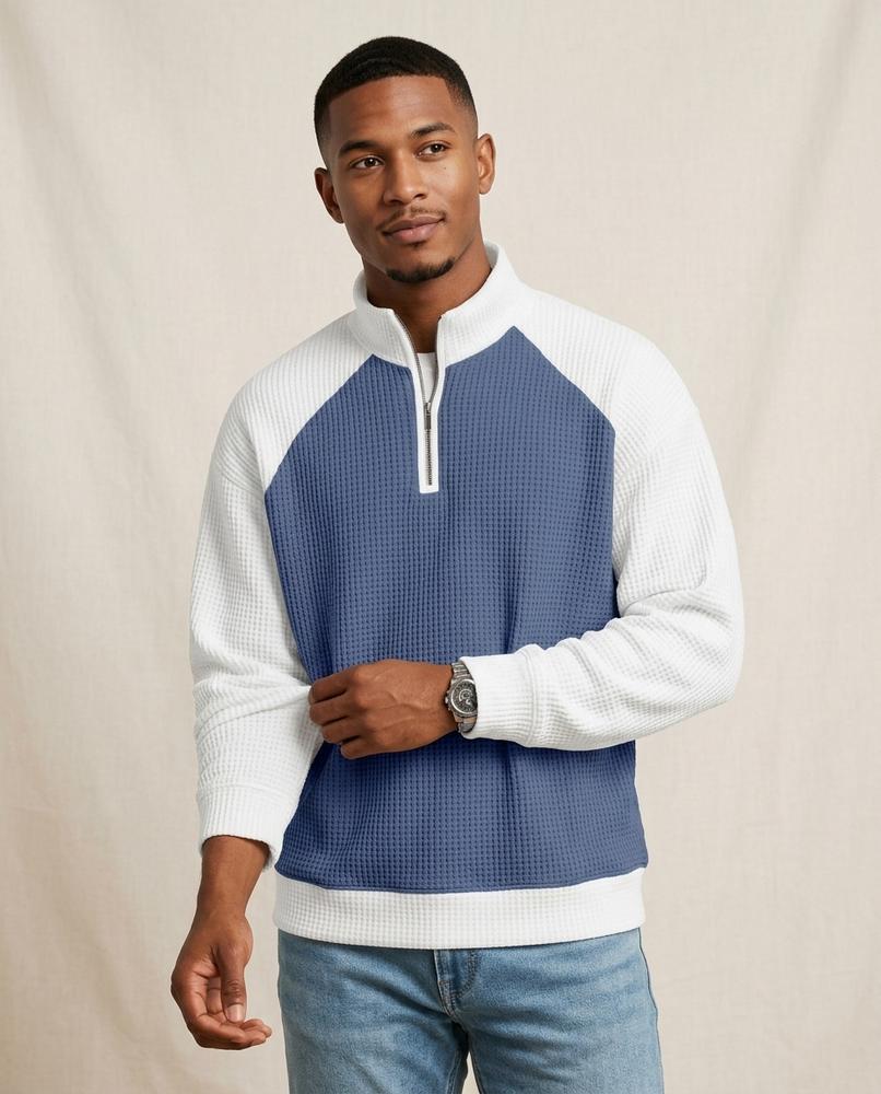 Lands Mode - Milon | Strukturiert Zweifarbig Pullover Herren