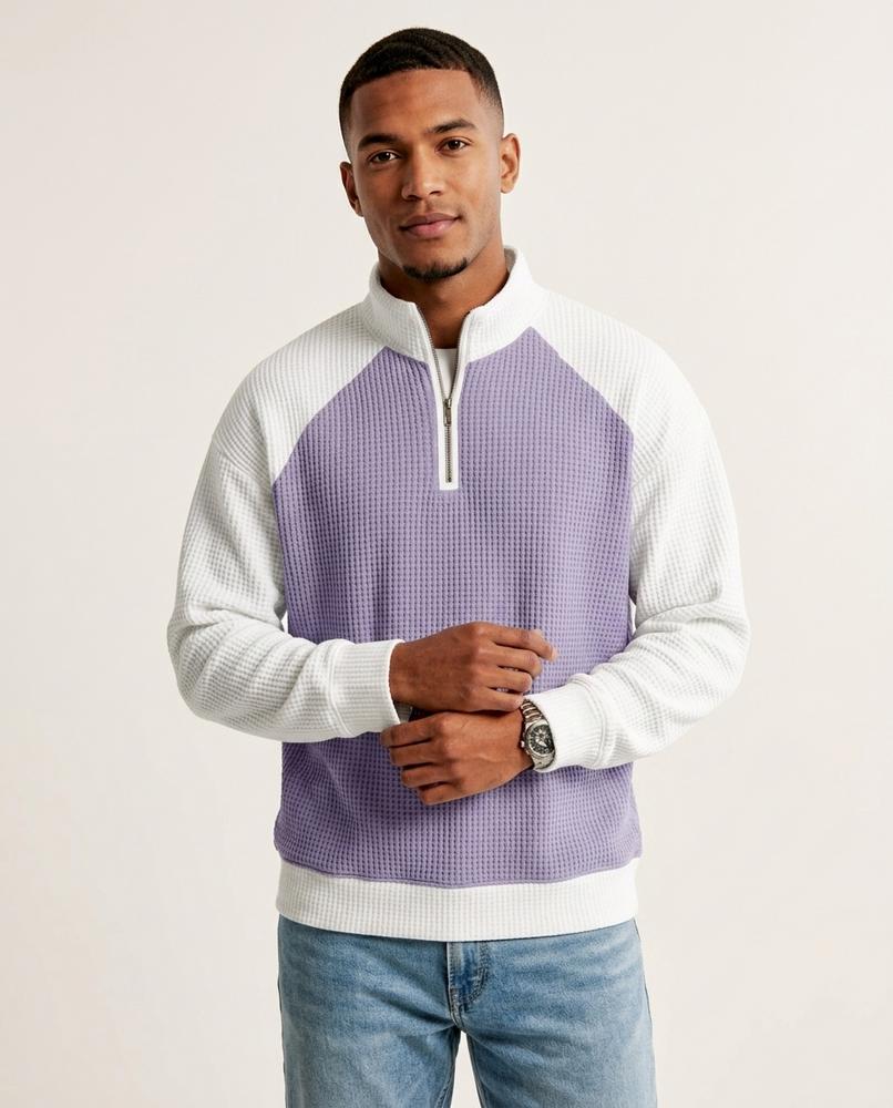 Lands Mode - Milon | Strukturiert Zweifarbig Pullover Herren