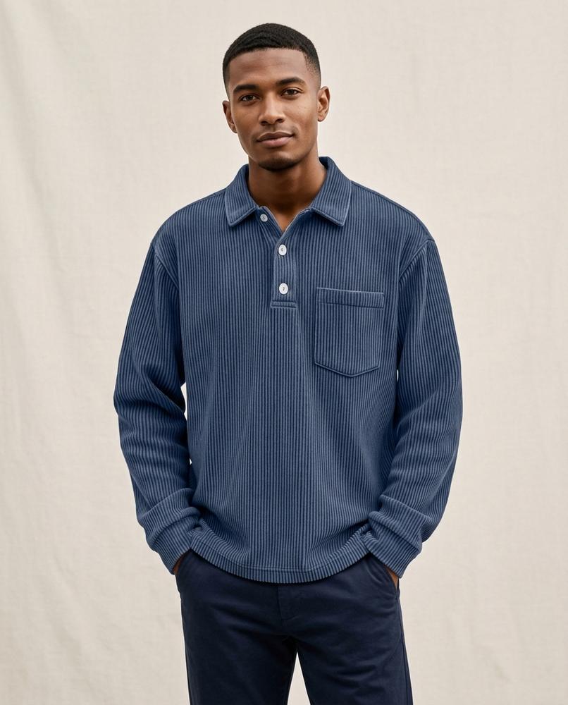 Lands Mode - Eatel | Geripptes Langärmliges Shirt Herren
