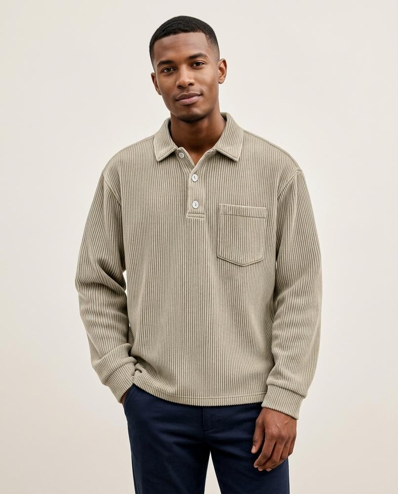 Lands Mode - Eatel | Geripptes Langärmliges Shirt Herren