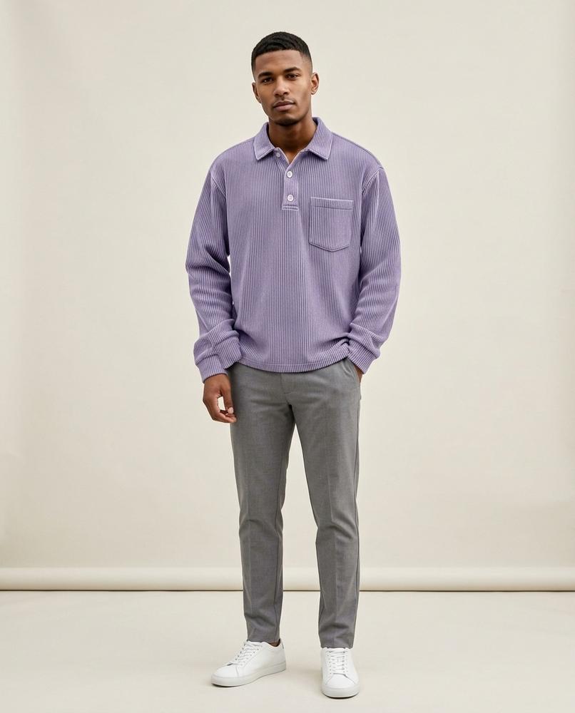 Beanland - Eatel | Geripptes Langärmliges Shirt Herren