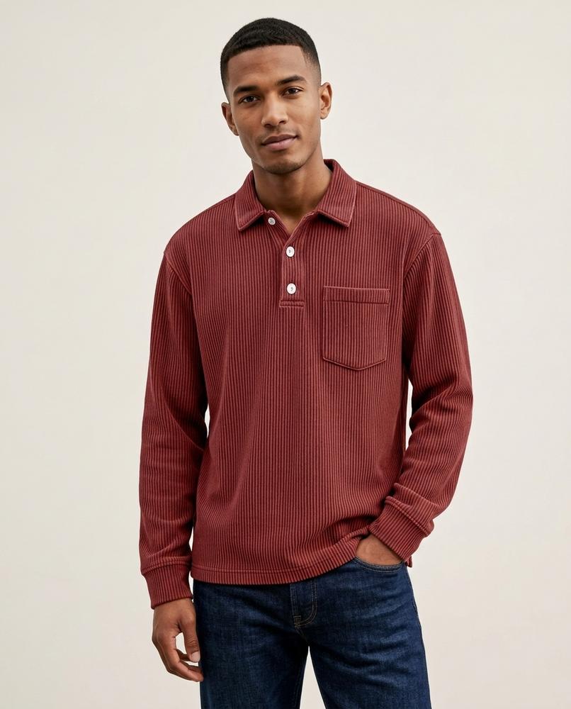 Lands Mode - Eatel | Geripptes Langärmliges Shirt Herren