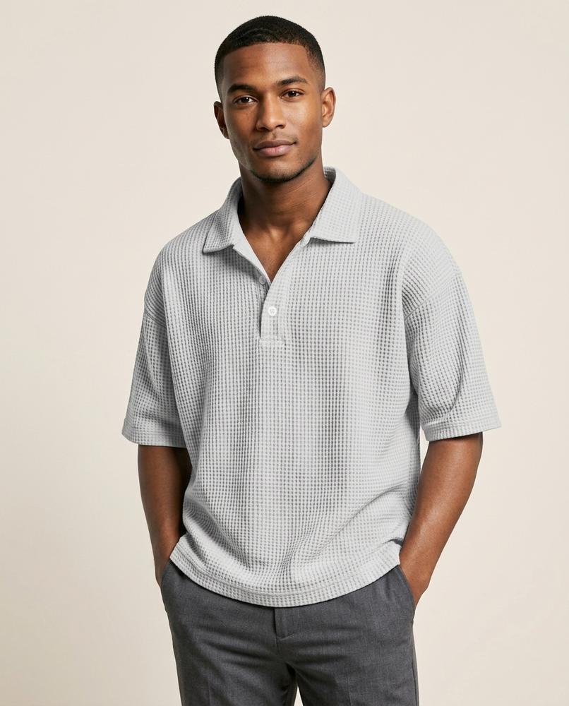 Lands Mode - Suwan | Strukturiert Kurzärmlig Shirt Herren