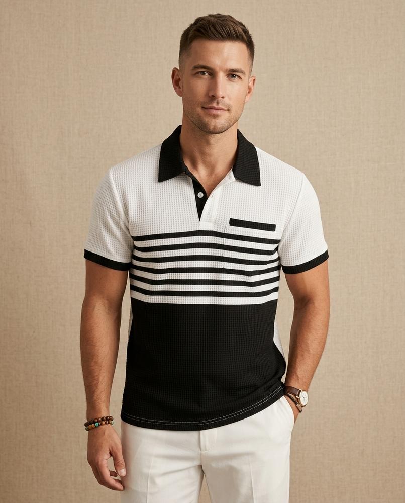 Lands Mode - Morik | Gestreiftes Piqué Shirt Herren