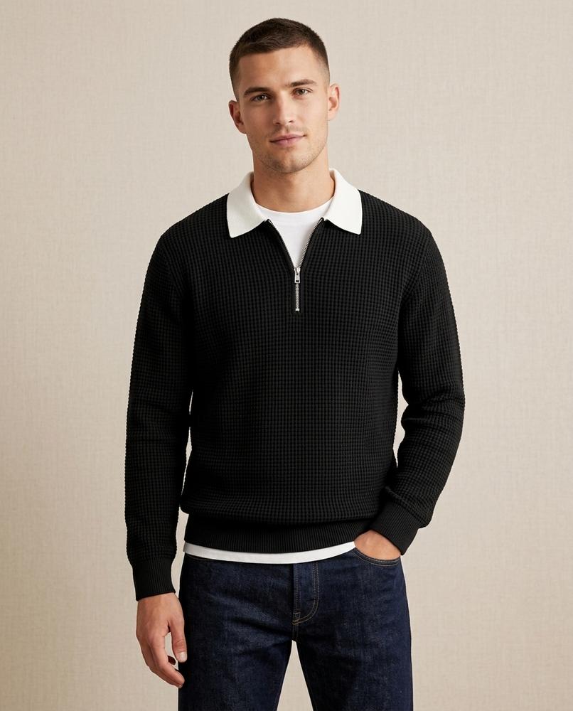 Lands Mode - Rewat | Strukturiert Gekragt Pullover Herren