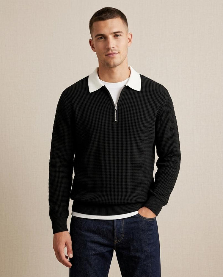 Beanland - Rewat | Strukturiert Gekragt Pullover Herren