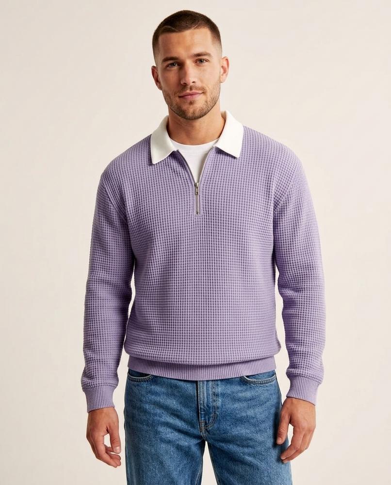 Lands Mode - Rewat | Strukturiert Gekragt Pullover Herren