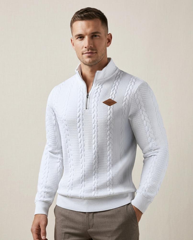Lands Mode - Tezam | Strukturierter Langärmliger Pullover Herren