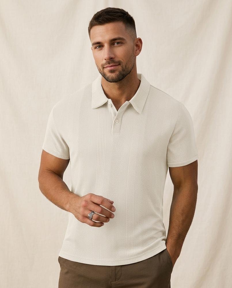 Lands Mode - Dizav | Strukturiertes Kurzärmliges Shirt Herren
