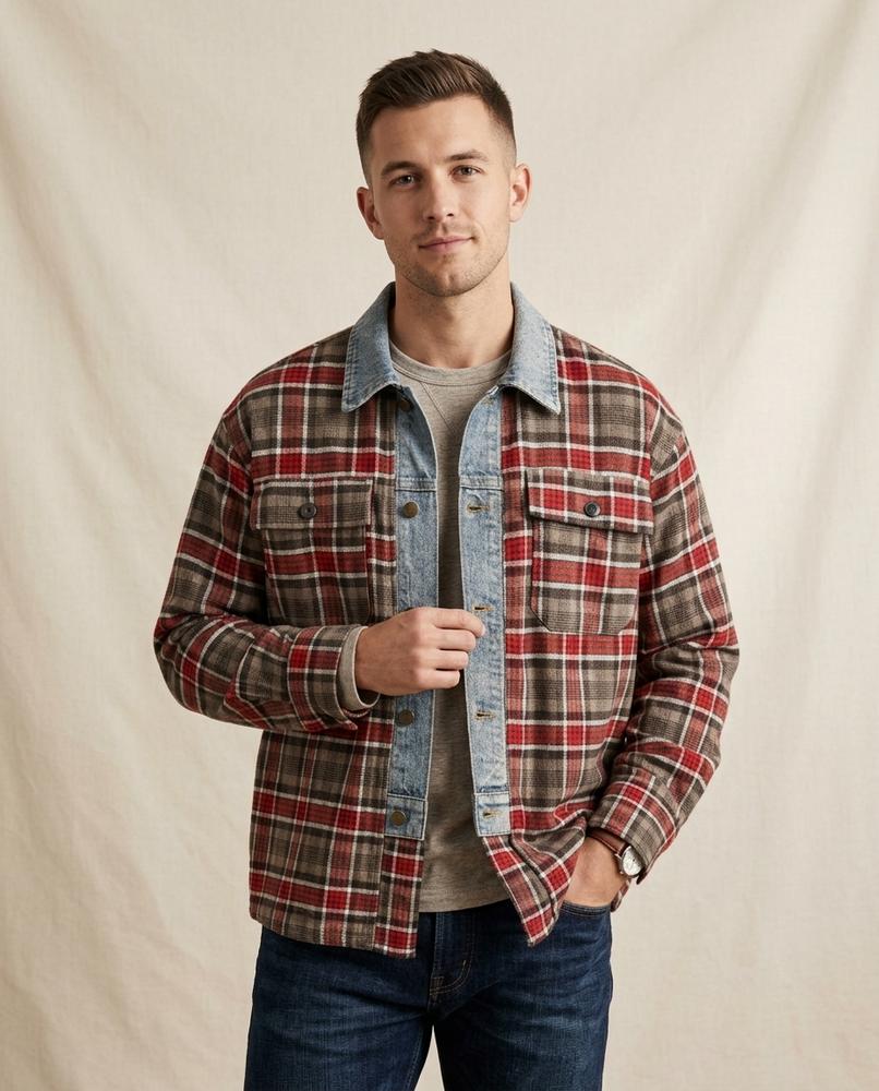 Lands Mode - Sutel | Kariert Kontrastierend Hemd Unisex