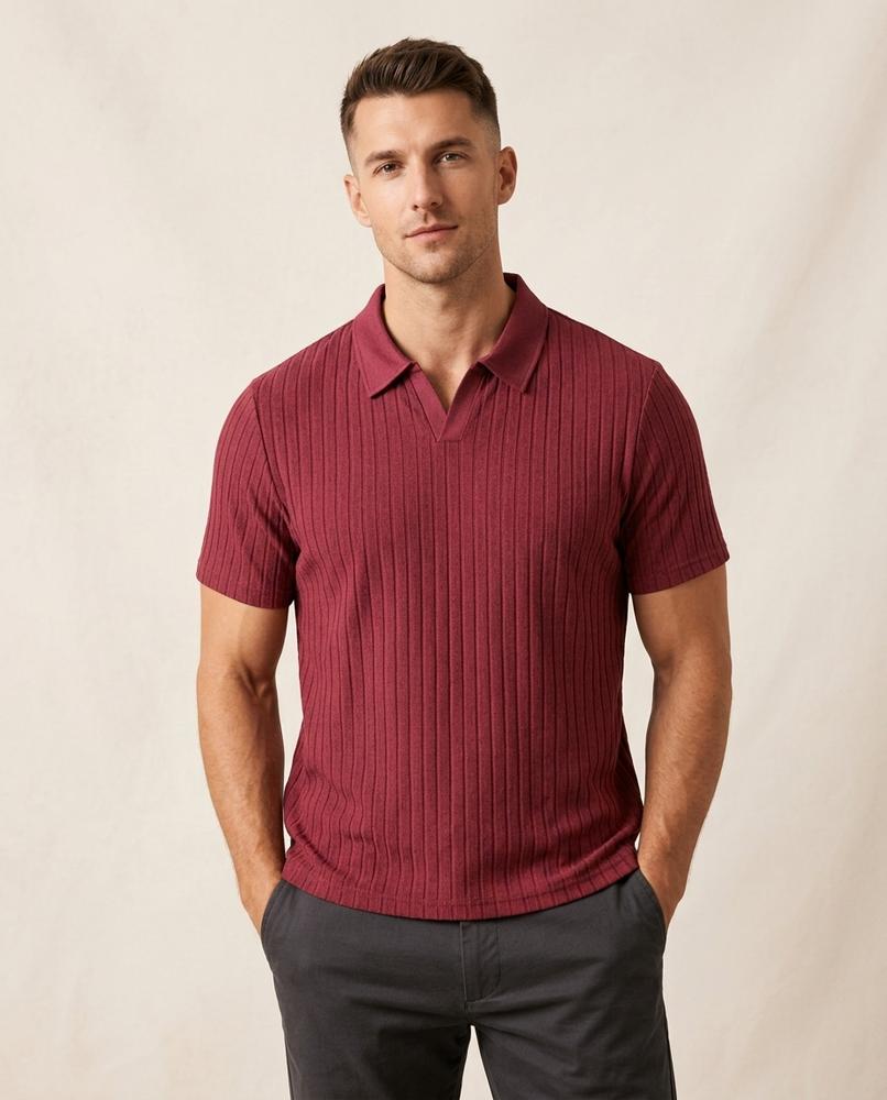Lands Mode - Sesor | Geripptes Kurzarm Shirt Herren