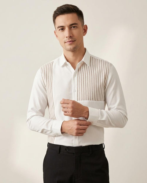 Lands Mode - Auhek | Langärmliges Asymmetrisches Hemd Herren