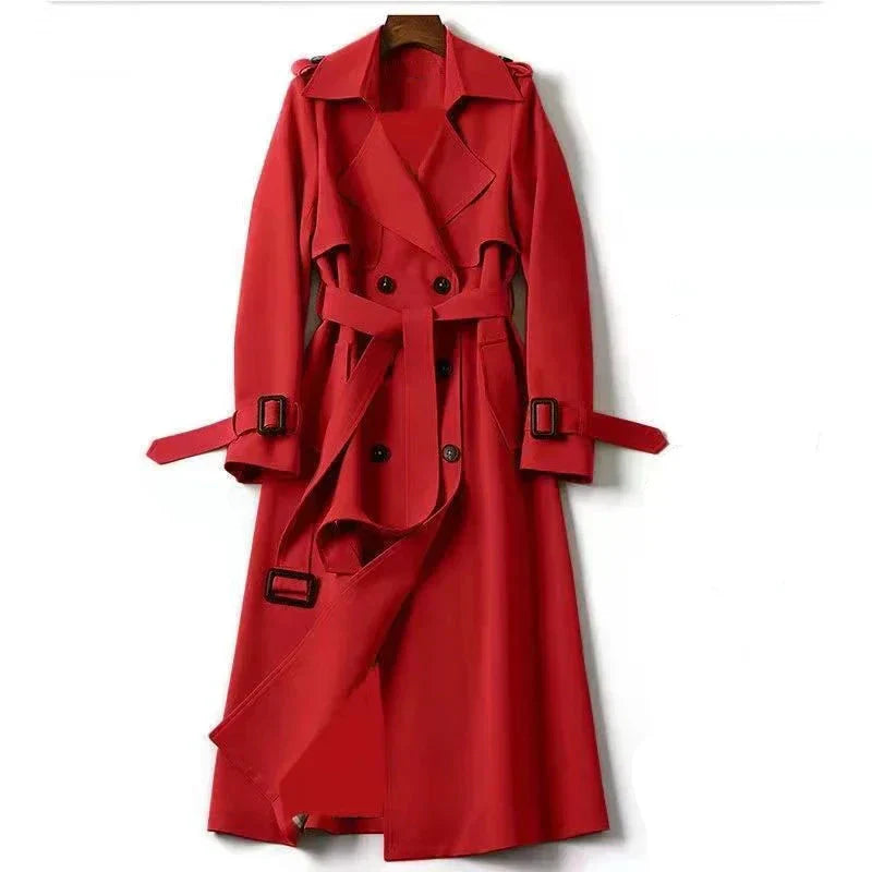 Beanland Damen Trenchcoat - Zweireihig mit Taillengürtel & Schulterklappen - Klassischer Mantel
