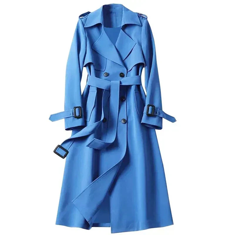 Beanland Damen Trenchcoat - Zweireihig mit Taillengürtel & Schulterklappen - Klassischer Mantel
