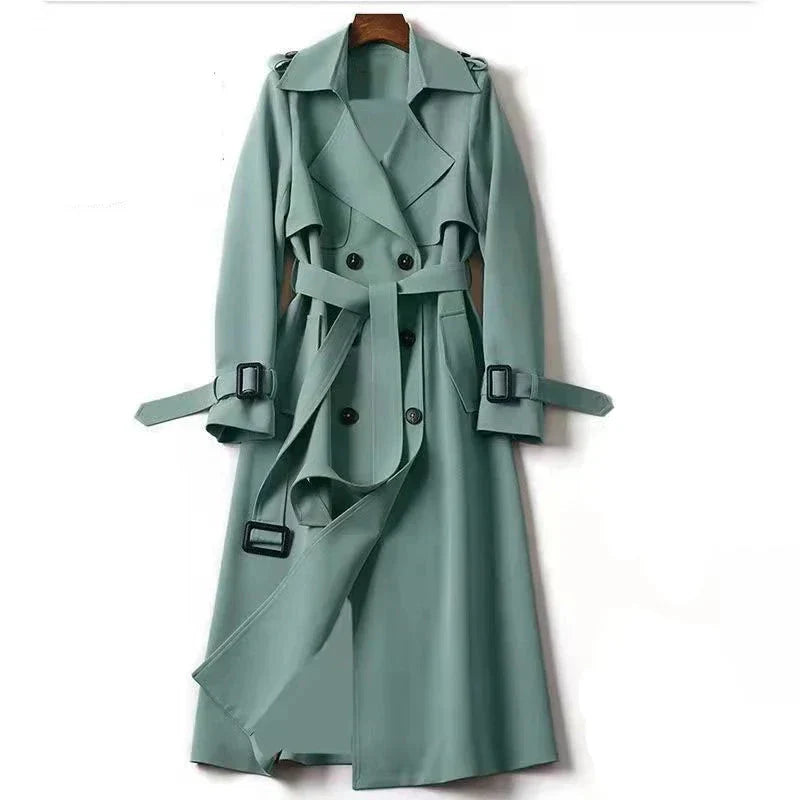 Beanland Damen Trenchcoat - Zweireihig mit Taillengürtel & Schulterklappen - Klassischer Mantel