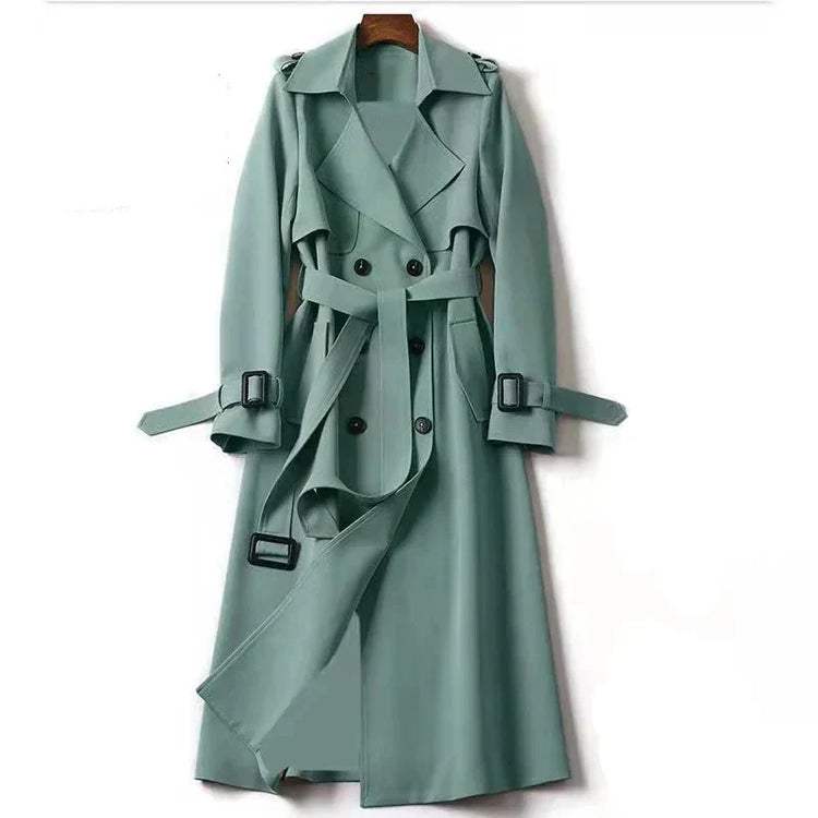 Beanland Damen Trenchcoat - Zweireihig mit Taillengürtel & Schulterklappen - Klassischer Mantel