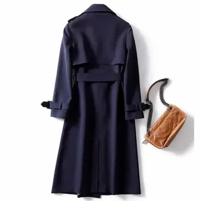 Beanland Damen Trenchcoat - Zweireihig mit Taillengürtel & Schulterklappen - Klassischer Mantel