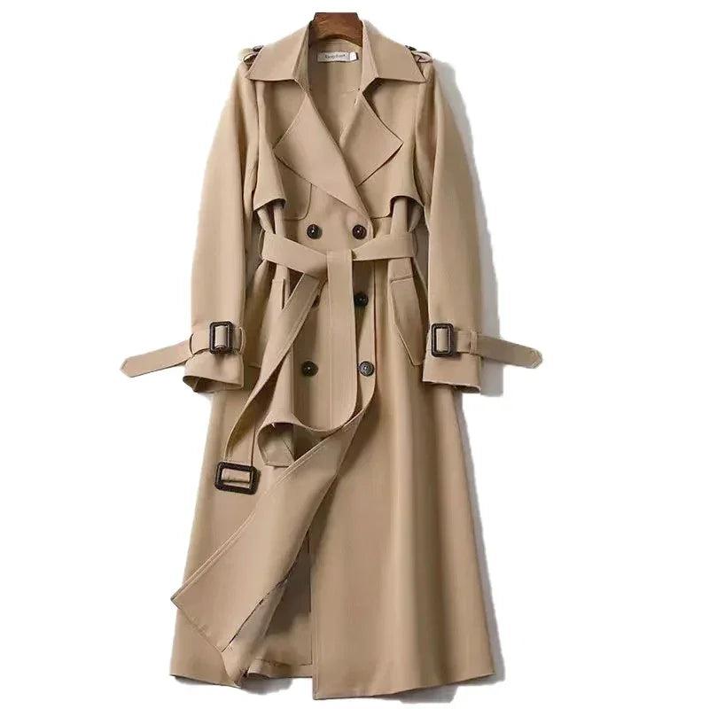 Beanland Damen Trenchcoat - Zweireihig mit Taillengürtel & Schulterklappen - Klassischer Mantel