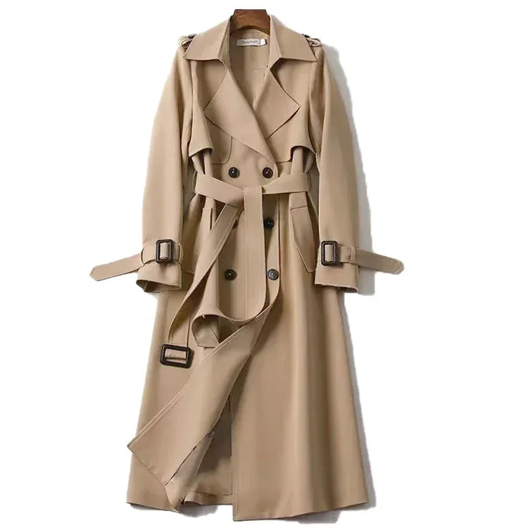 Beanland Damen Trenchcoat - Zweireihig mit Taillengürtel & Schulterklappen - Klassischer Mantel