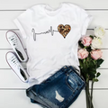 Lands Mode Damen T-Shirt - Kurzarm mit Herzschlag-Grafikprint - Rundhals & Baumwoll-Mix