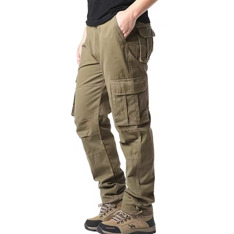 Beanland Herren Cargohose - Lockere Passform - Multi-Taschen mit Pattenverschluss
