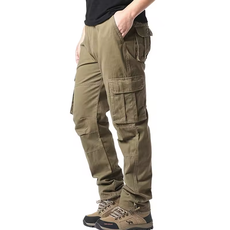 Beanland Herren Cargohose - Lockere Passform - Multi-Taschen mit Pattenverschluss