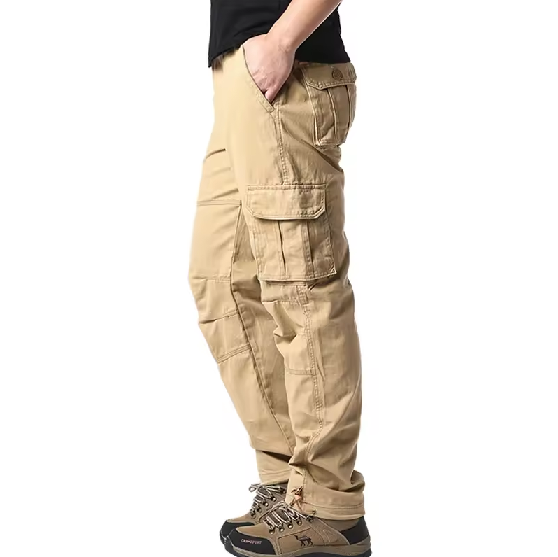 Beanland Herren Cargohose - Lockere Passform - Multi-Taschen mit Pattenverschluss