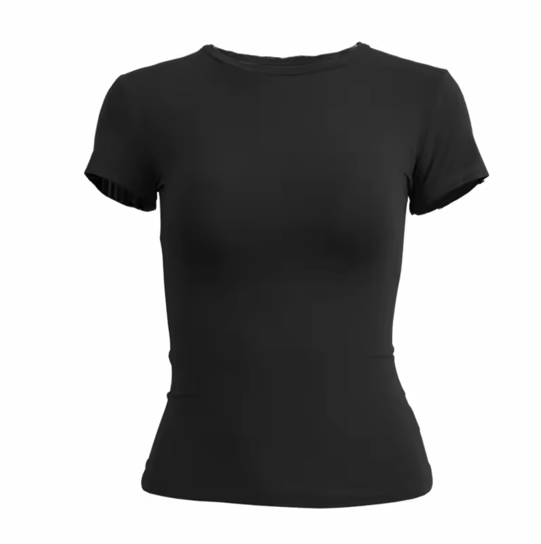 Beanland Damen T-Shirt - Tailliert & Kurz geschnitten - Slim Fit Rundhals-Shirt