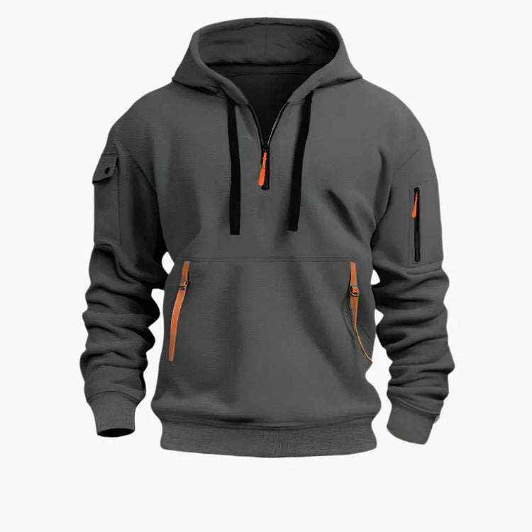Beanland Herren Hoodie mit Front-Reißverschluss - Fleecegefüttert - Lässige Passform