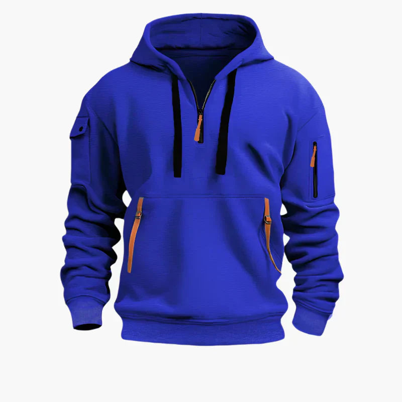 Lands Mode Herren Hoodie mit Front-Reißverschluss - Fleecegefüttert - Lässige Passform