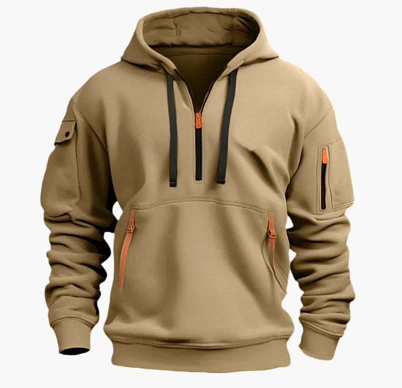 Lands Mode Herren Hoodie mit Front-Reißverschluss - Fleecegefüttert - Lässige Passform