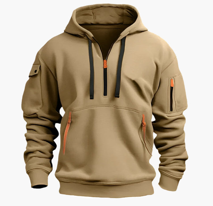 Beanland Herren Hoodie mit Front-Reißverschluss - Fleecegefüttert - Lässige Passform
