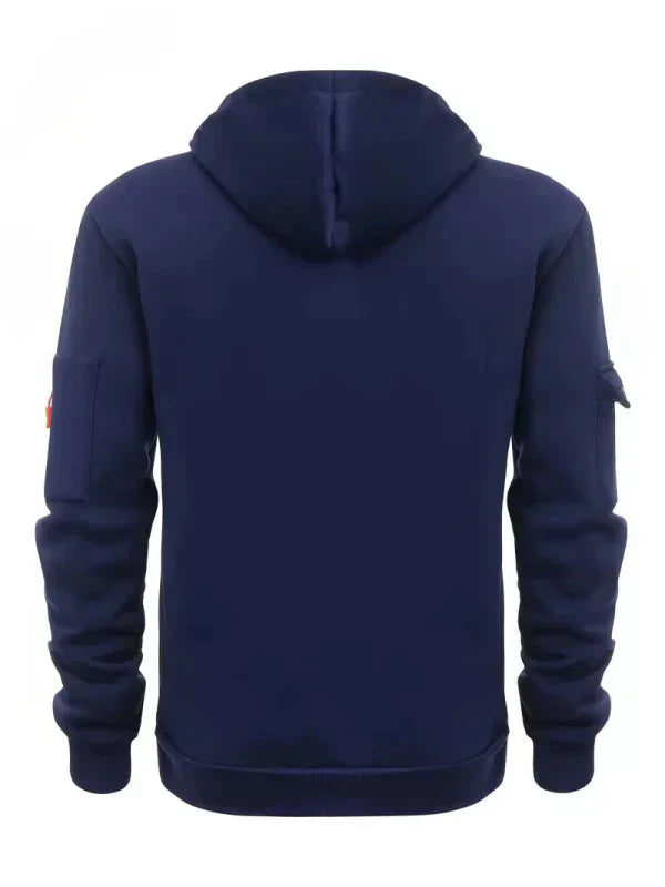 Lands Mode Herren Hoodie mit Front-Reißverschluss - Fleecegefüttert - Lässige Passform
