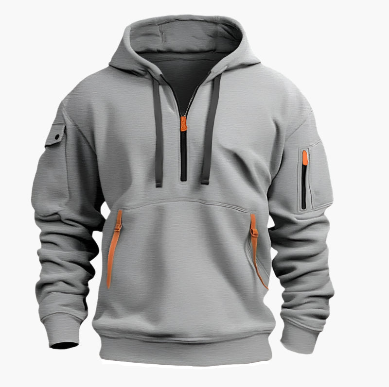 Lands Mode Herren Hoodie mit Front-Reißverschluss - Fleecegefüttert - Lässige Passform