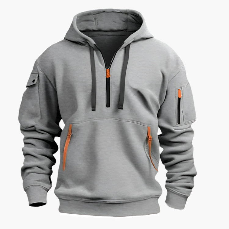 Beanland Herren Hoodie mit Front-Reißverschluss - Fleecegefüttert - Lässige Passform