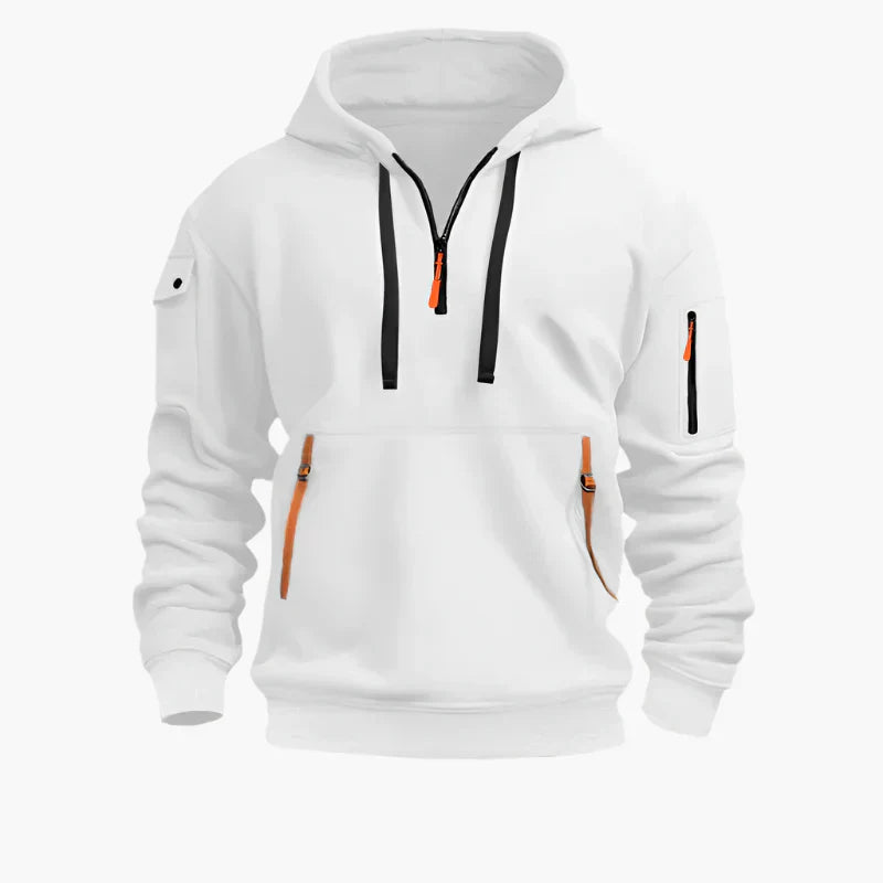 Beanland Herren Hoodie mit Front-Reißverschluss - Fleecegefüttert - Lässige Passform