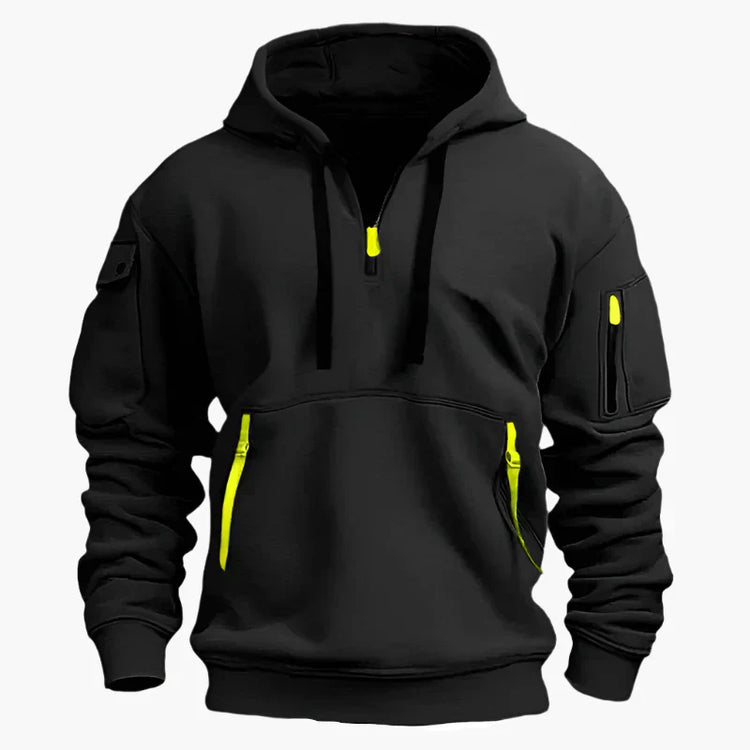 Beanland Herren Hoodie mit Front-Reißverschluss - Fleecegefüttert - Lässige Passform
