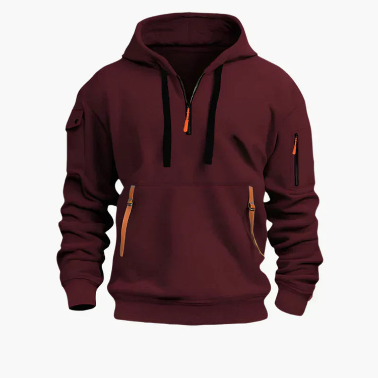 Beanland Herren Hoodie mit Front-Reißverschluss - Fleecegefüttert - Lässige Passform
